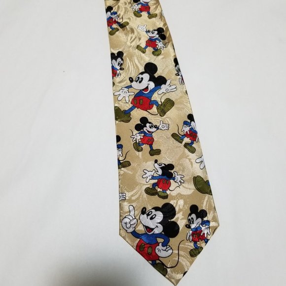 Simon Mickey Mouse Print Silk Ties: Lot of 2 - Picture 6 of 8